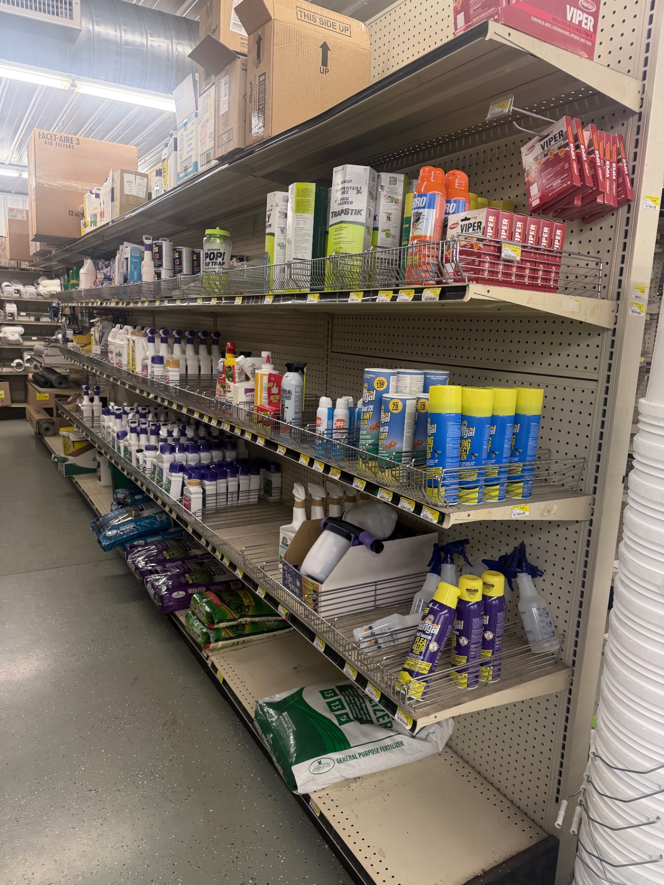 Lawn and garden chemicals, fertilizers and pest control supplies